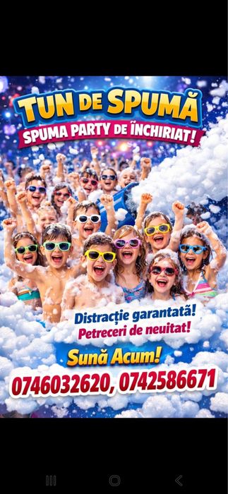 Spuma  Party pentru petreceri reusite