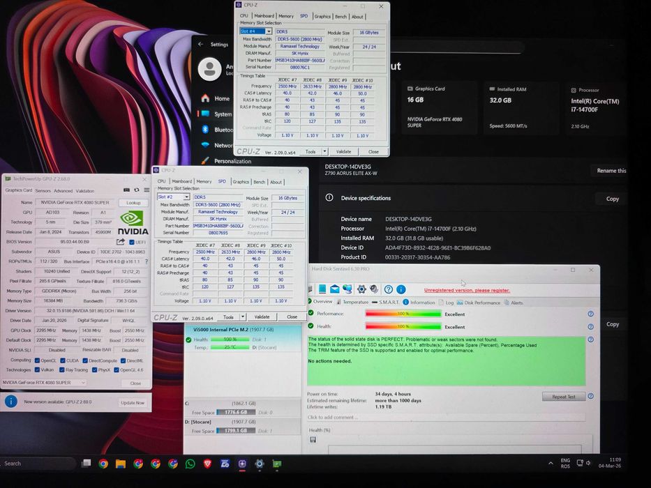 PC gaming i7-14700F, RTX 4080 Super, 32GB DDR5, 2TB M.2 NVMe