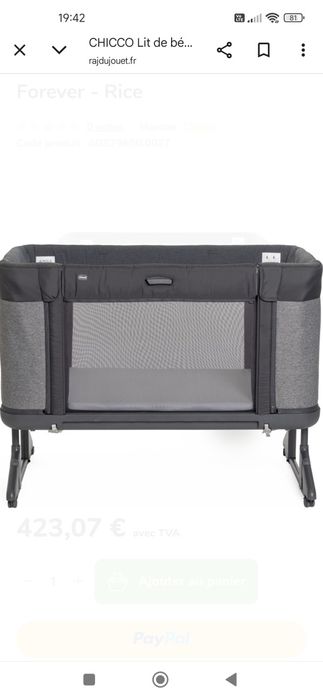 Pătuț bebe Chicco next2 Me Forever 3 în 1 Gry