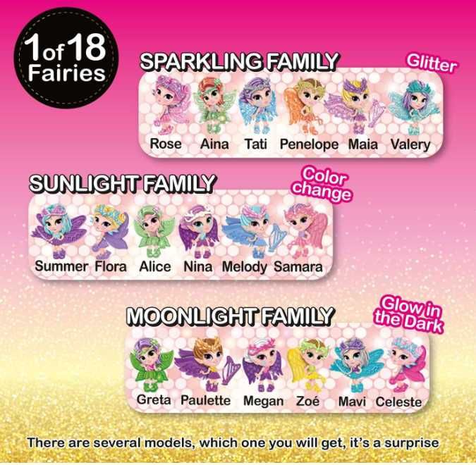 set 2xPăpuși CRAZE Fairy In My Pocket cu aripi, jucărie de colecție