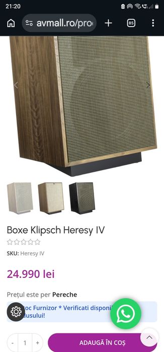 Klipsch Heresy 3 pretul cel mai bun din Europa