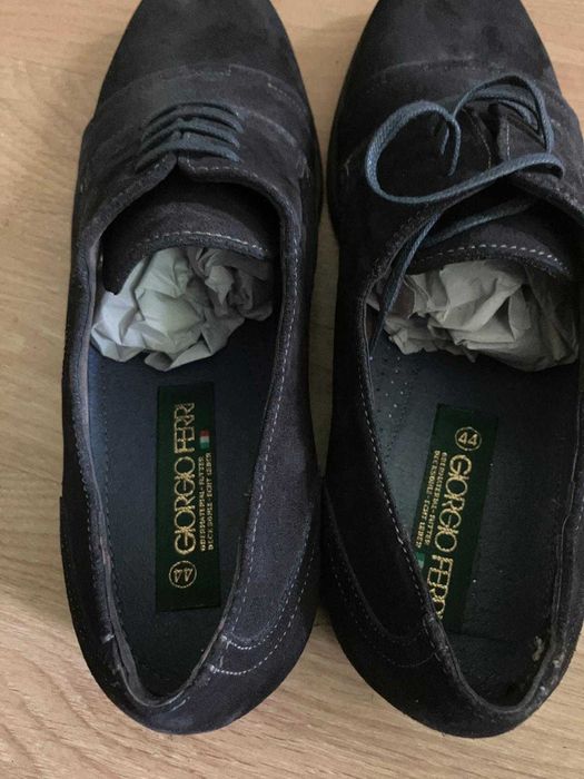 Pantofi  piele intoarsa  negri  44