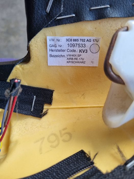 airbag banchetă spate dreapta passat B6   3C0 885 702 AG 17U