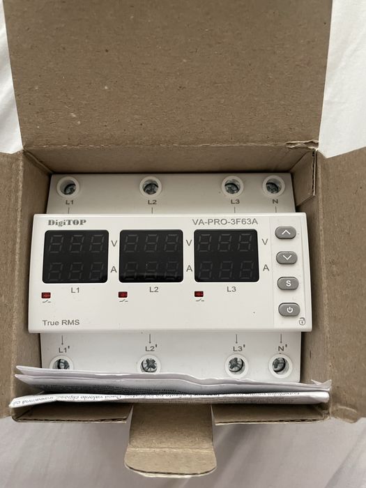 Releu de tensiune și curent trifazat Digitop VA-  PRO-3F63A - nou
