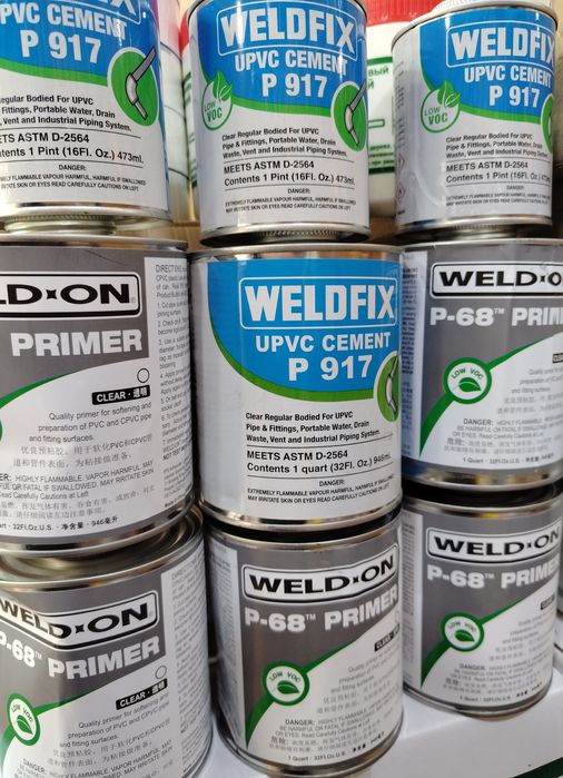 WELDFIX PVC-U КЛЕЙ и WELDON PRIMER  для соединений напорных труб