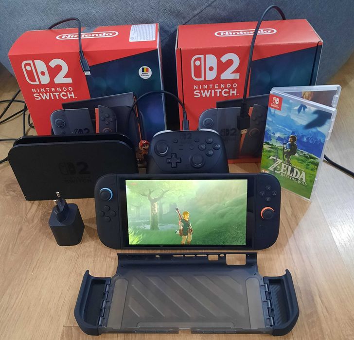 Pachet Nintendo Switch 2 (Sub 30h) + Pro Controller + Zelda + Garanție