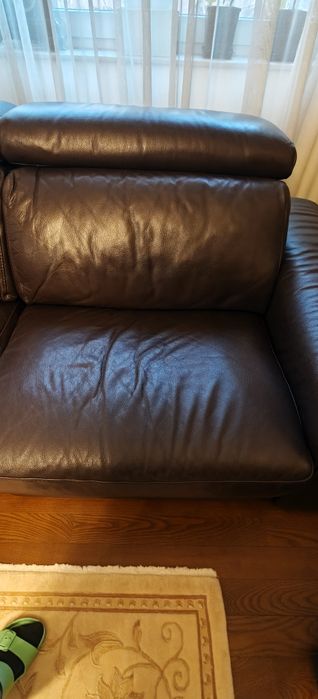 Кожени дивани с релакс механизъм - 2 броя