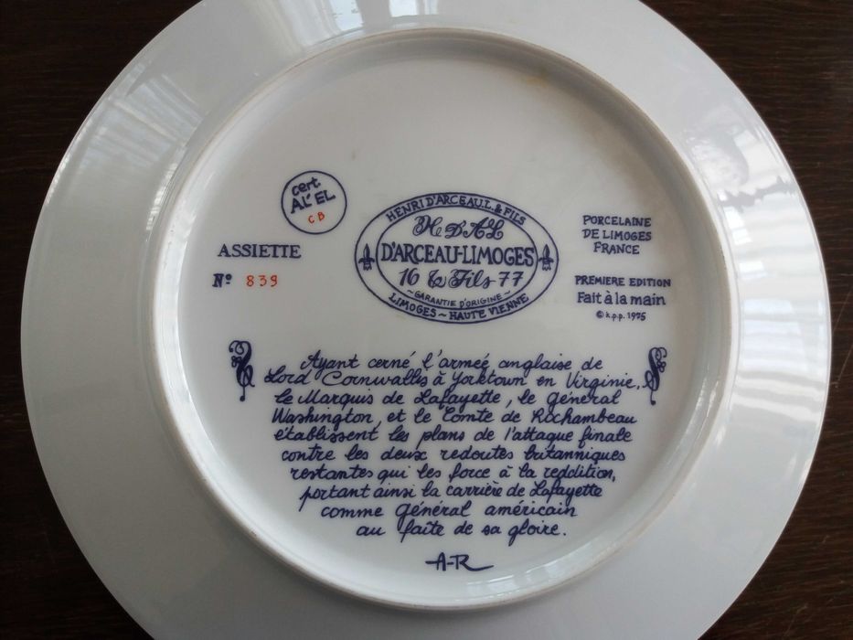 Unic Serviciu masa 6 farfurii portelan Limoges, PIESA COLECTIE