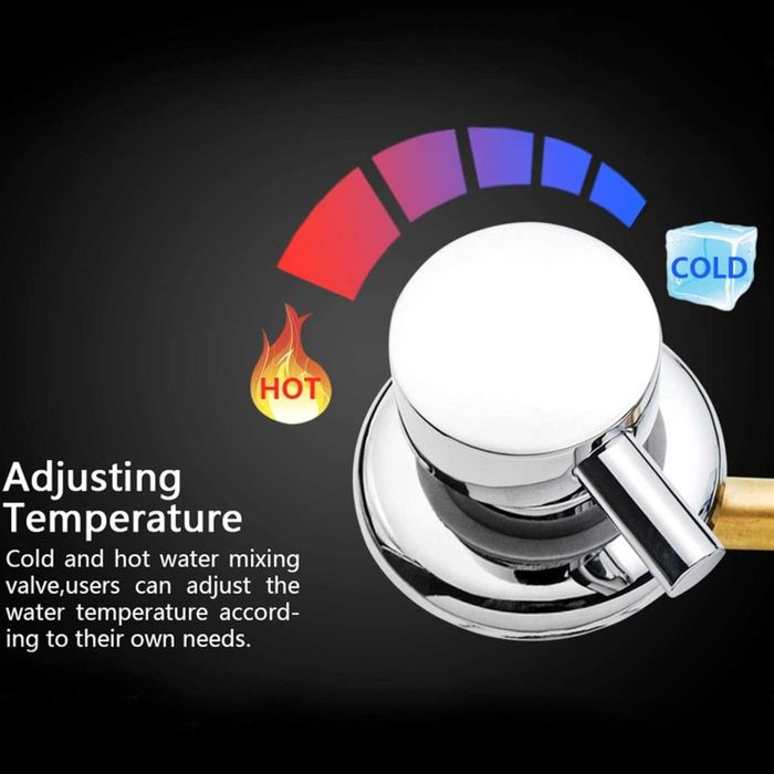 НОВ! Стенен смесител, 3 изхода, Intubation модел 10 см, месинг, хром