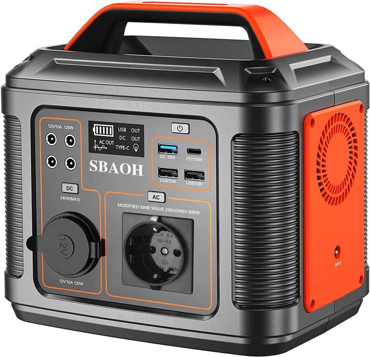 Намален 50% - Преносима Захранваща Станция SBAOH 300W/296Wh – Соларен