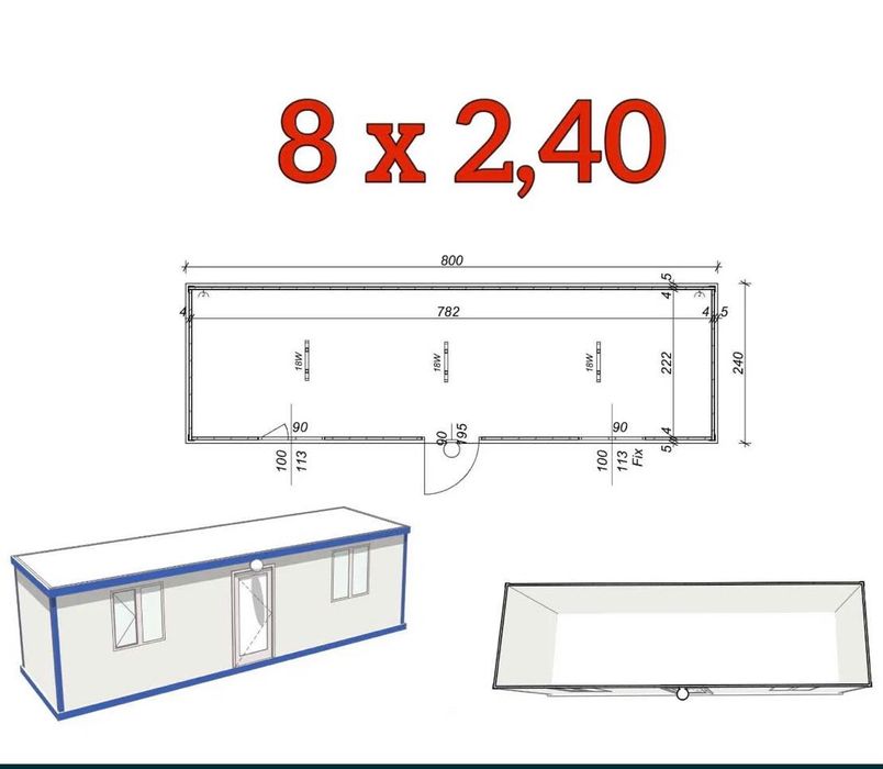 12х3м павилион бунгало контейнер/Безплатна доставка