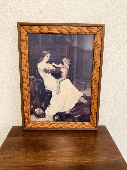 Винтидж репродукция по Albert Edelfelt (1877)с ръчно изработена рамка