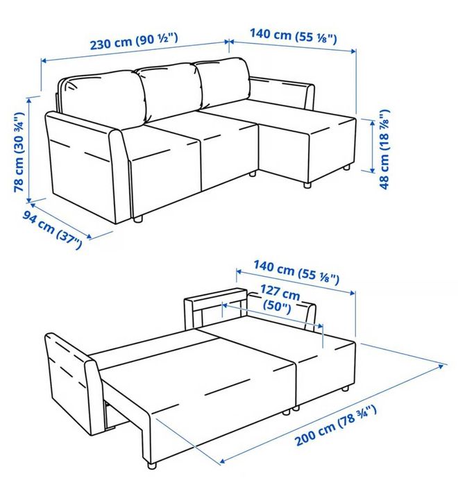 Canapea extensibilă turcoaz deschis