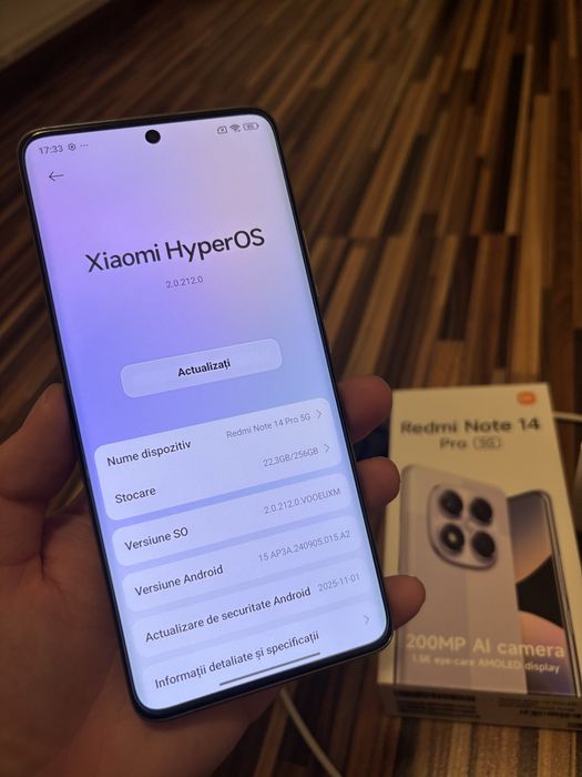 Telefon Xiaomi Redmi Note 14 Pro ca Nou 5G Fullbox 256GB 8GB Ram Green