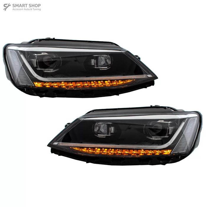 Faruri LED DRL compatibil cu VW Jetta Mk6 VI (2011-2017) Semnal Dinamic Secvential Xenon Matrix Design