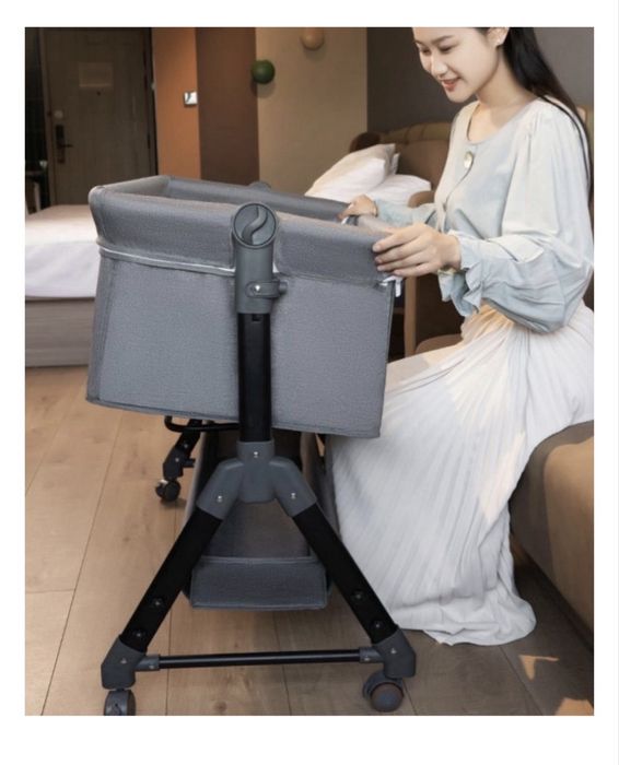 Манеж кроватка серая