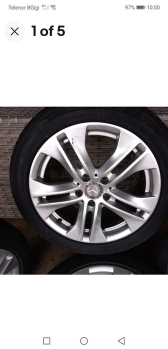 Мерцедес оригинали джанти с почти нови зимни гуми Унироял 17 цола