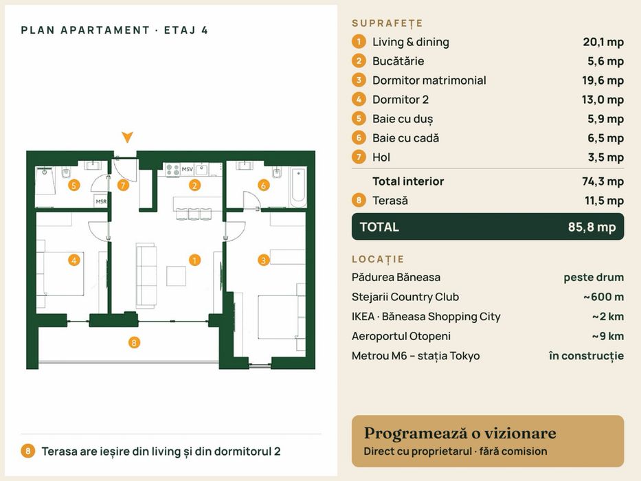 | 3 CAM | PROPRIETAR | THE IVY Băneasa | Prima închiriere|