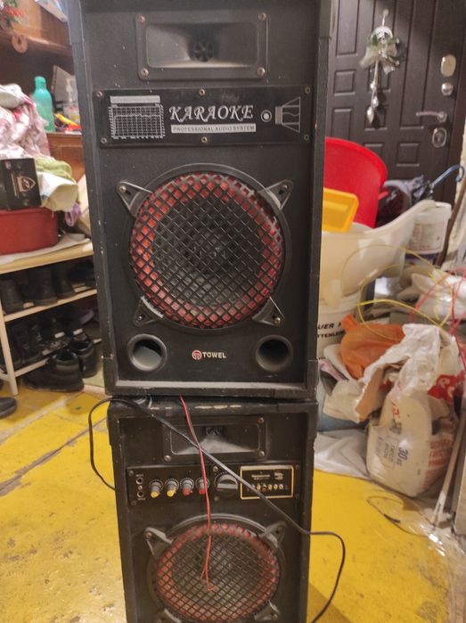 Колонки, пара, радио, юсб, микрофон