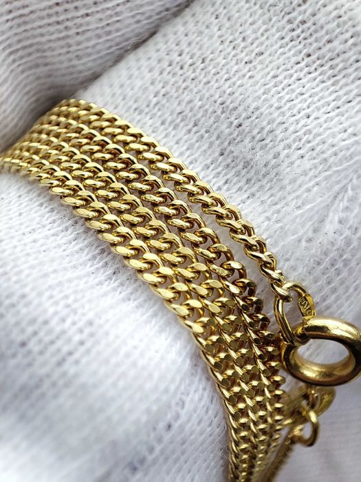 Lantisor lant aur retro 18k pentru ou Faberge pandantiv