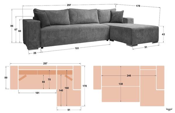 Изгоден ъглов диван 228 евро