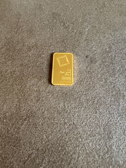 Lingou 5 grame aur 24 karate Puritate 999 Valcambi Suisse pret 3500 le