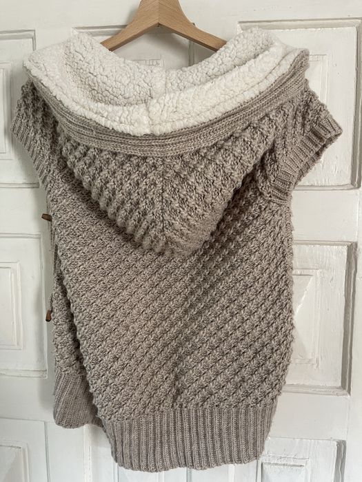 Vesta lana Zara knit cu blana