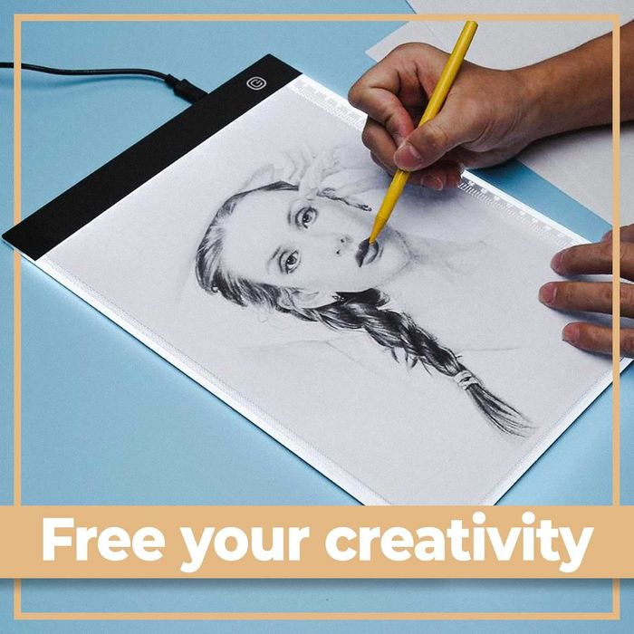 Planseta desen A4 iluminare LED 3 nivele luminozitate alimentare USB