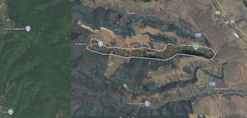 Dau in arenda 1400 mp teren agricol - extravilan sat Scurta, Com Orbeni, Jud Bacau