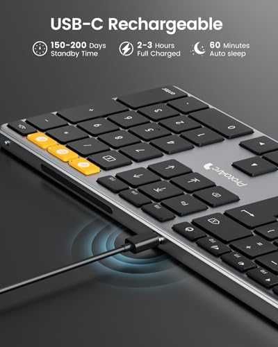 Нова Пълноразмерна Bluetooth клавиатура с LED подсветка Mac устройства