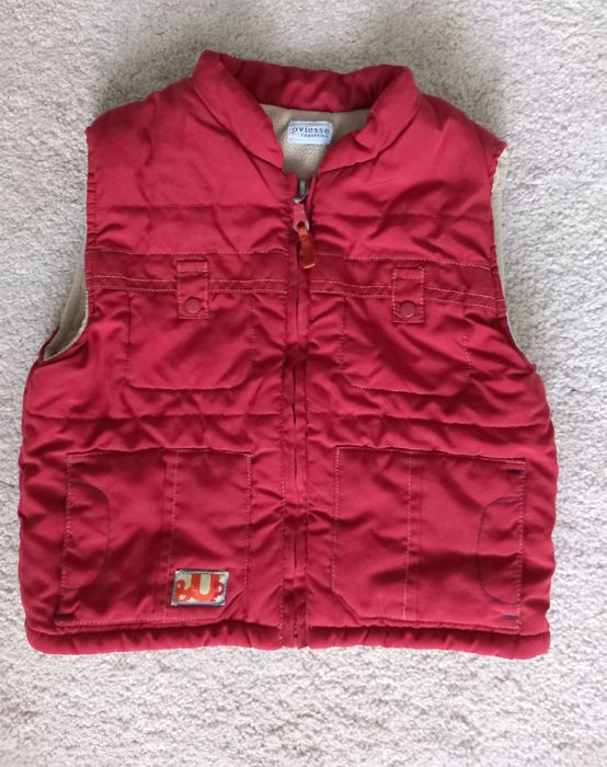 OVS Детски ватиран елек / грейка за Момче, тъмночервен, за 3-4 г