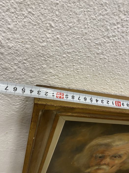 Стара френска картина портрет маслена картина платно