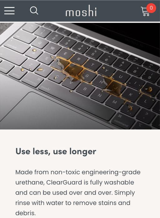 Husa tastatura Moshi ClearGuard pentru Apple MacBook 2008-2015