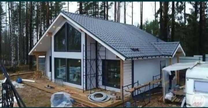 Vand casa moderna pe structura metalica, model modular