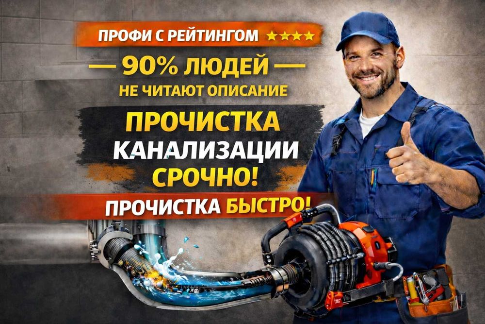 Сантехник Гидродинамическая очистка Құбыр Прочистка канализации Крот