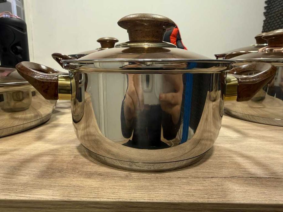 Комплект съдове за готвене от 12 части – Неръждаема стомана,