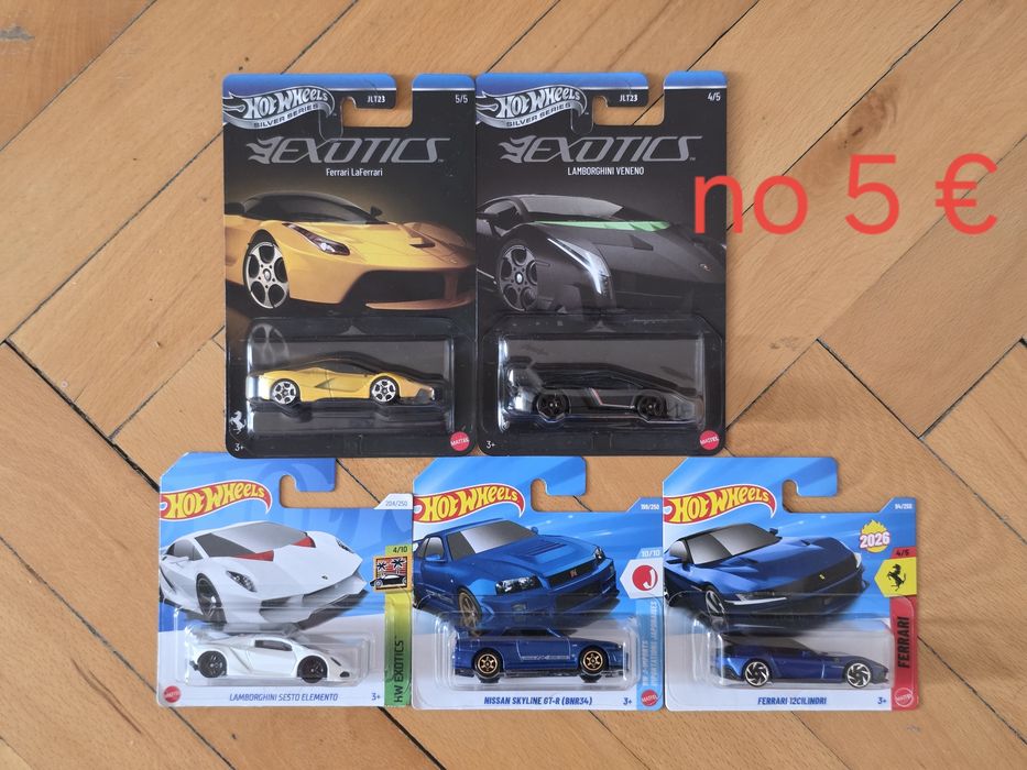 Hot Wheels -  Nissan Skyline, Ferrari, Subaru, Porsche