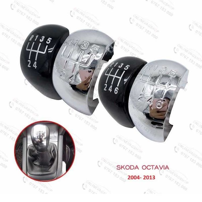Capac schimbator cromat  sau negru cu 5 sau 6 viteze skoda octavia 2