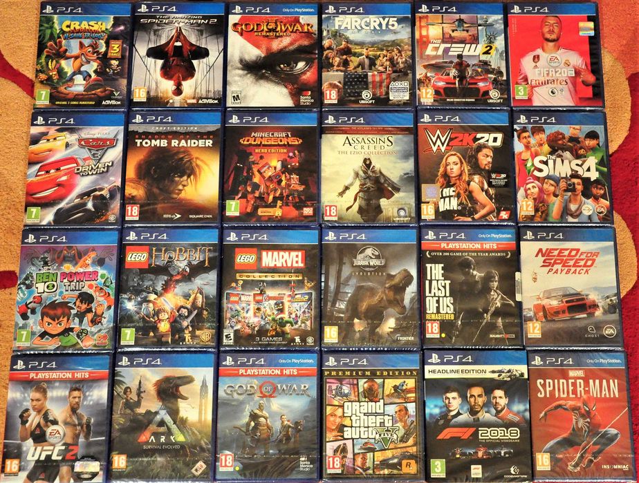 ps4 Crash GTA Star Wars Lego Spiderman Fifa NBA
