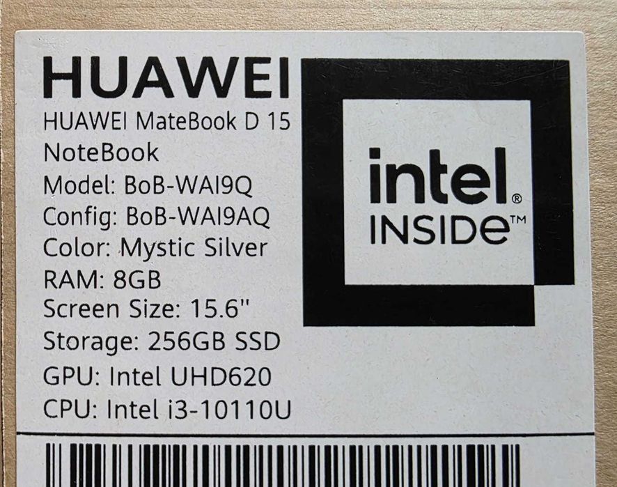 Laptop Huawei MateBook D15 Intel® Core i3 15.6" 8GB 256GB SSD Sigilat