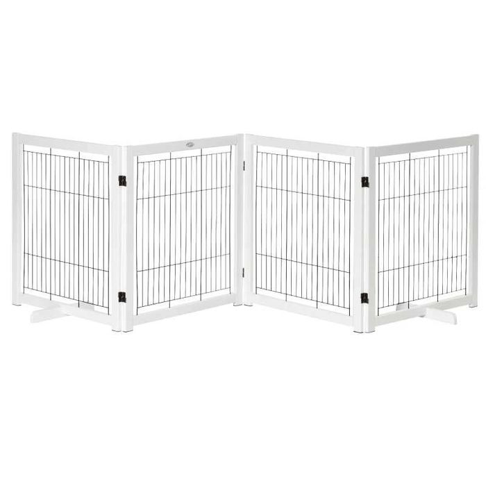 PawHut Дървена предпазна врата за кучета  305 x 35,5 x 82 см