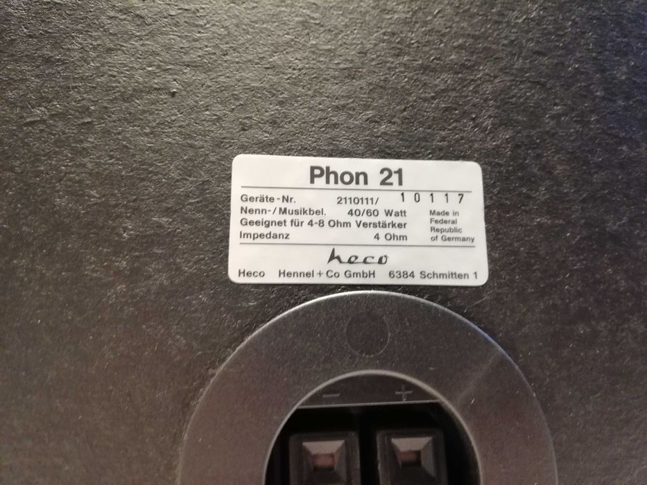 Set Boxe HECO model PHON21 - 2 Cai/60W/4-8 Ohmi/ca Noi/made in RFG