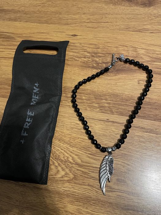 Колие черно със сребърно