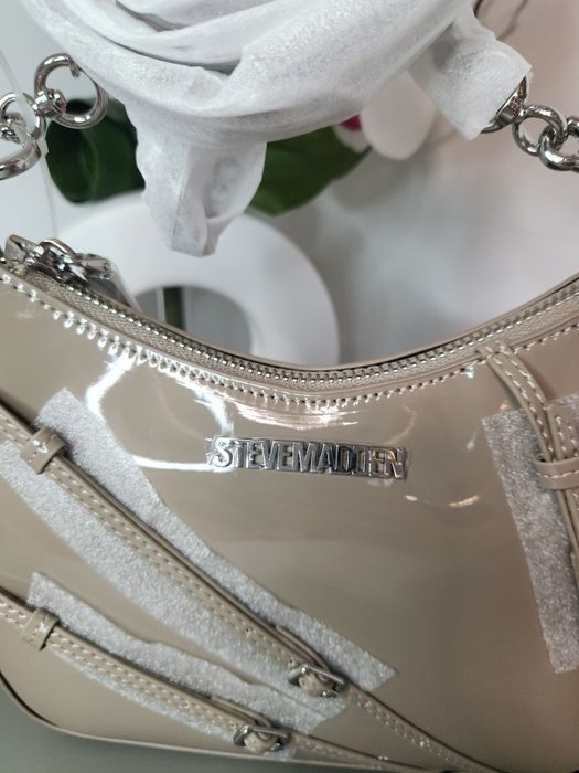 Steve Madden – дамска чанта, taupe лакирана