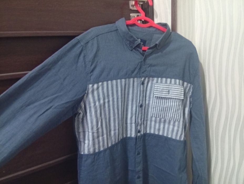 Летняя мужская рубашка [Цвет] (Легкая, как новая). Размер XXL