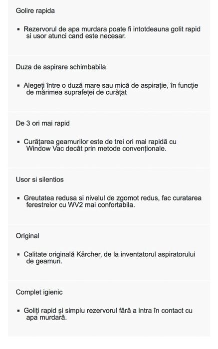 Aspirator pentru geamuri KARCHER WV 2 Black Edition