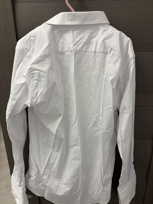 Camasa alba 6AM cu plastron 100% bumbac