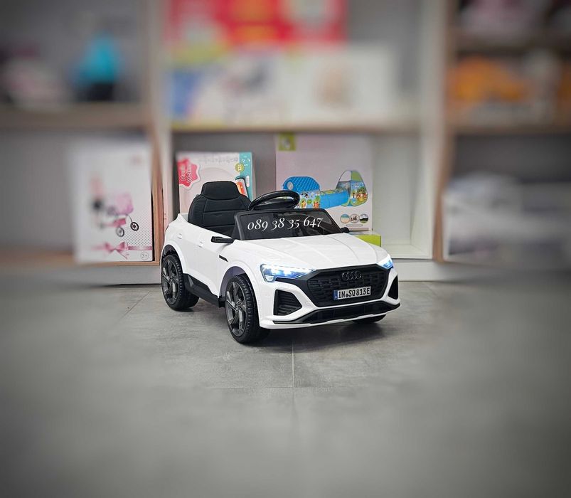 ПРОМОЦИЯ!НОВО!Акумулаторен джип Audi SQ8 WHITE с 12V батерия,МЕКИ ГУМИ