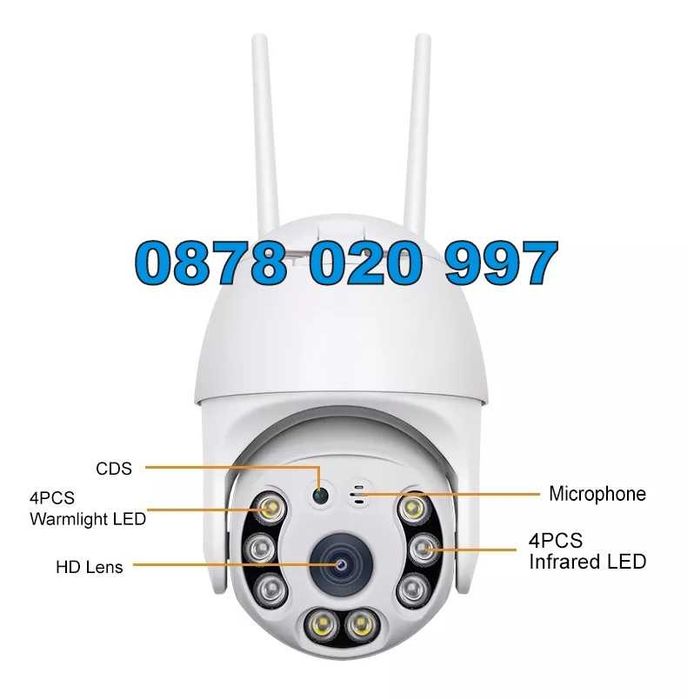 YCC365 БЕЗЖИЧНА ВЪРТЯЩА КАМЕРА Wifi IP камера за видеонаблюдение - 365