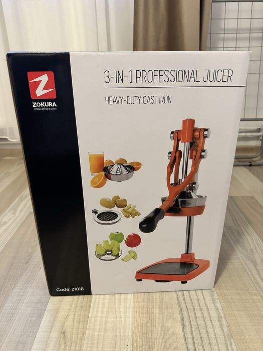Storcator manual 3 in 1 pentru citrice si rodie, Portocaliu - Zokura